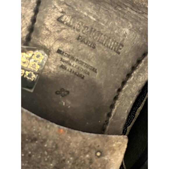 ZADIG & VOLTAIRE Laureen Roma Punk Ankle Boots •Women 39/8.5•Black Leather Skull - Picture 13 of 15